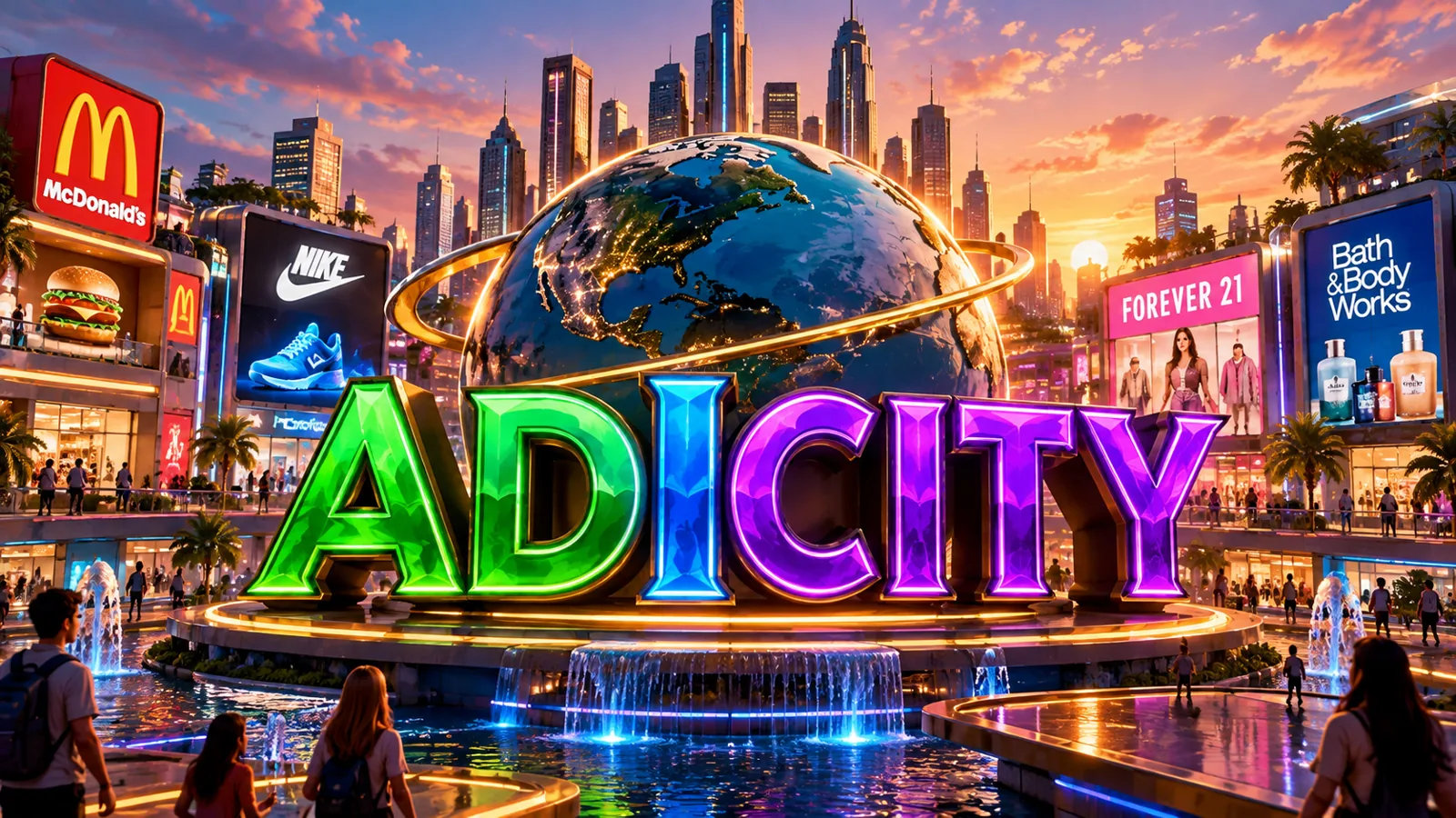 Concept of the colorful Adicity shopping city